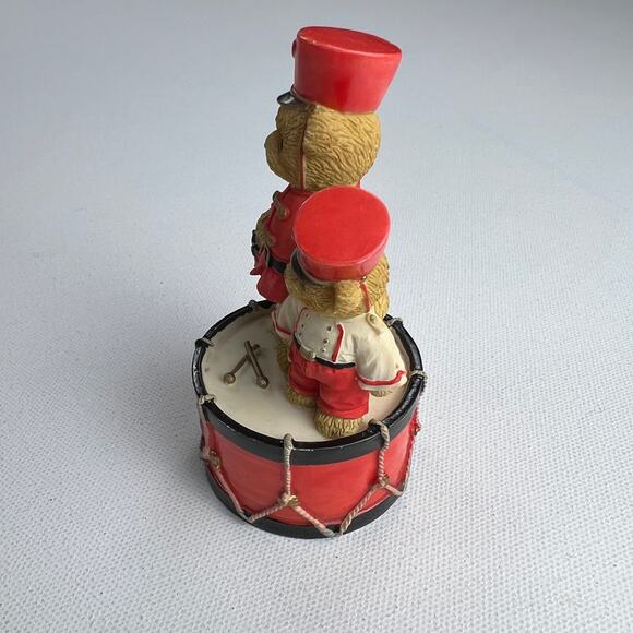 Cherished Teddies Marchin' to the Beat of Holiday Fun Red Bear Drum Figurine - Picture 4 of 10